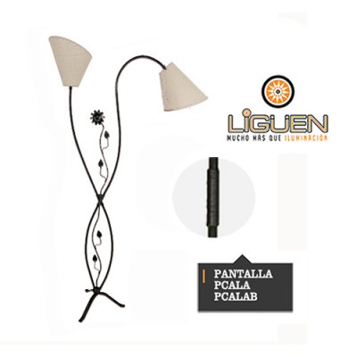Lámpara de Pie 715-6 Doble lectora flor NEGRO (No incluye Pantalla)