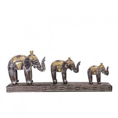 Elefantes decorativos x3 25/20/15cm.-