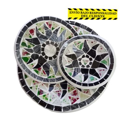 Set x3 platos Mosaico Redondo 20/15/12- 06