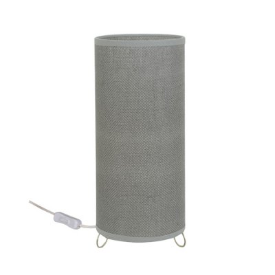 Velador Cilíndrico Arpillera Gris