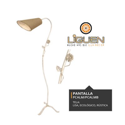 Lámpara de Pie 715-2 Lectora margarita y hoja HUESO (No incluye Pantalla)