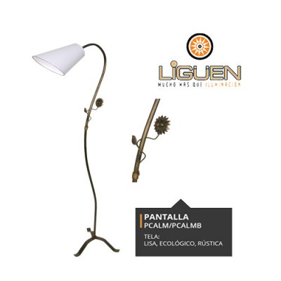 Lámpara de Pie 715-2 Lectora margarita y hoja ORO (No incluye Pantalla)