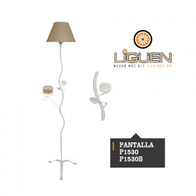 Lámpara de Pie 716-1 Viborita c/bocha y margarita BLANCO (No incluye Pantalla)