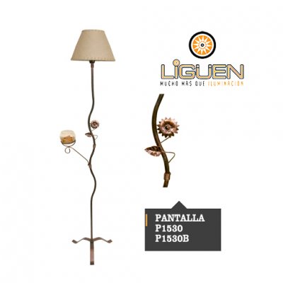 Lámpara de Pie 716-1 Viborita c/bocha y margarita COBRE (No incluye Pantalla)