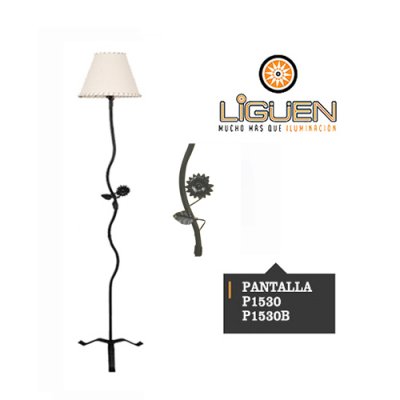 Lámpara de Pie 716 Viborita c/margarita NEGRO (No incluye Pantalla)