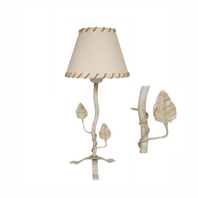 Velador de Hierro Dos Hojas 860-H HUESO (No incluye Pantalla)