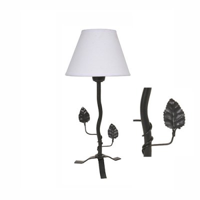 Velador de Hierro Dos Hojas 860-H NEGRO (No incluye Pantalla)