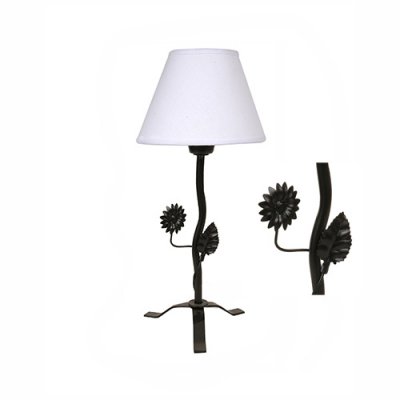 Velador de Hierro 870-MARGARITA NEGRO (No incluye Pantallas)