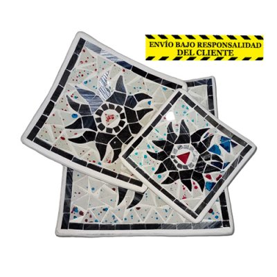 Set x3 platos Mosaico Cuadrado 20/15/12- 12