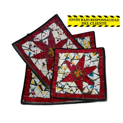 Set x3 platos Mosaico Cuadrado 20/15/12- 20
