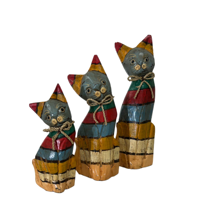 SET X3 GATITOS MULTICOLOR