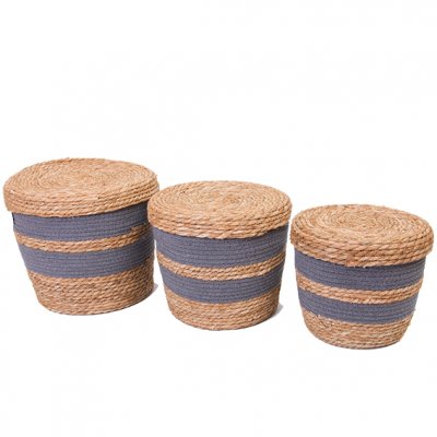 SET X3 CESTOS CON TAPA DE SOGA